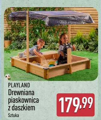 Drewniana piaskownica z daszkiem promocja w Aldi