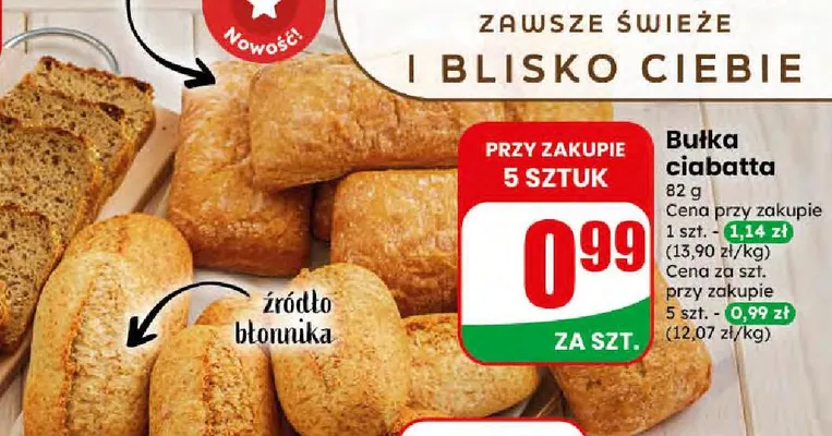 Bułka ciabatta promocja w Dino