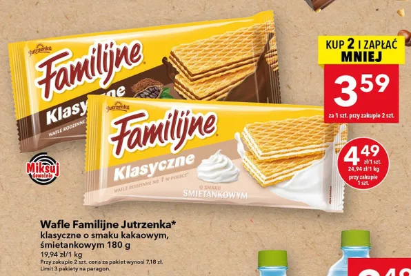 Wafle Familijne Jutrzenka klasyczne o smaku śmietankowym promocja w LEWIATAN