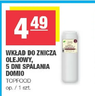 Wkład do znicza olejowy 5 dni spalania Domio promocja w SPAR