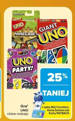 Gra karciana UNO Minecraft promocja w Carrefour