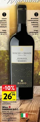 Wino czerwone wytrawne Boschi dei Signori Barbera d'Asti D.O.C. promocja w Intermarche