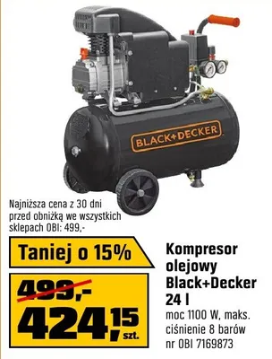 Kompresor olejowy 24l promocja w OBI