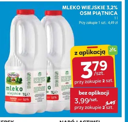 Mleko wiejskie 3,2% OSM Piątnica promocja w Stokrotka