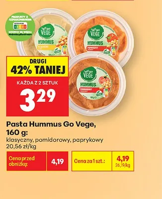 Hummus pomidorowy paprykowy promocja w Biedronka