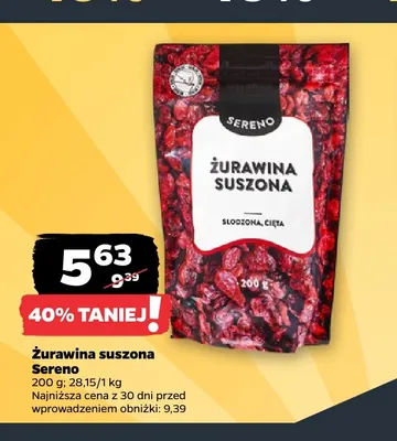 Żurawina suszona Sereno promocja w Netto