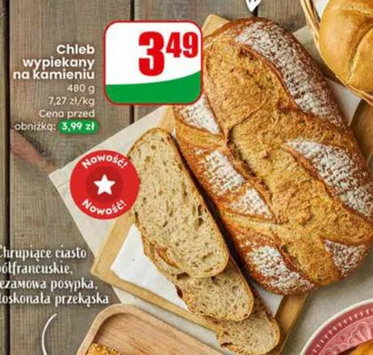 Chleb wypiekany na kamieniu promocja w Dino