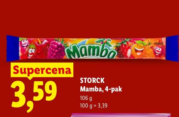 Guma rozpuszczalna Storck Mamba 4-pak promocja w Lidl