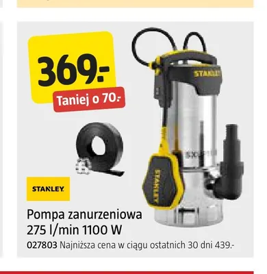 Pompa zanurzeniowa Stanley promocja w Jula