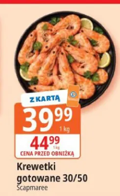 Krewetki gotowane 30/50 Scapmaree promocja w Leclerc