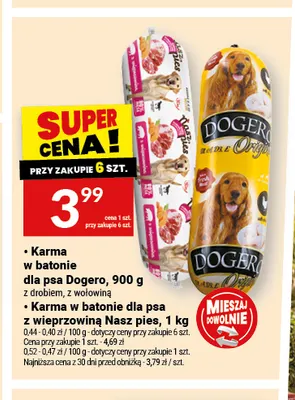 Karma w batonie dla psa Dogero z drobiem promocja w Twój Market