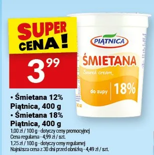 Śmietana 18% Piątnica promocja w Twój Market
