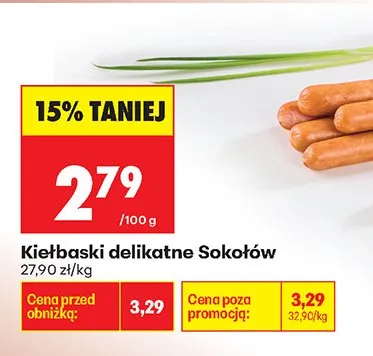 Kiełbaski delikatne promocja w Biedronka