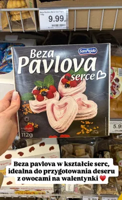 Beza pavlova w kształcie serc promocja w Dino