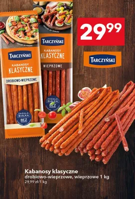 Kabanosy klasyczne drobiowo-wieprzowe, wieprzowe Tarczyński promocja w LEWIATAN