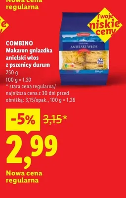 Makaron gniazdka anielski włos z pszenicy durum promocja w Lidl