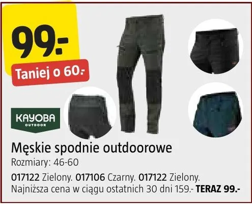 Spodnie męskie outdoorowe promocja w Jula