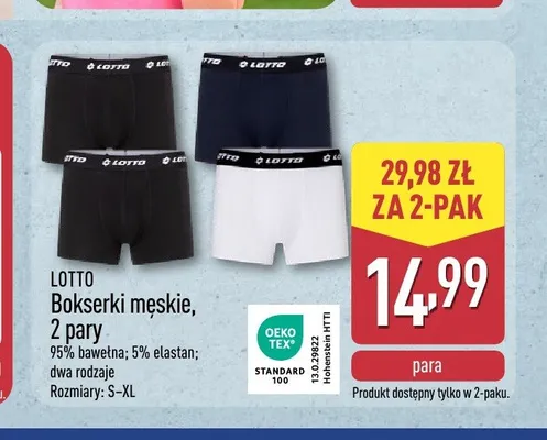 Bokserki męskie LOTTO 2-pak promocja w Aldi