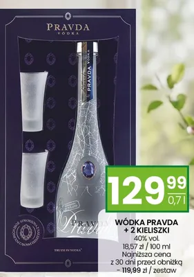 Wódka Pravda + 2 kieliszki promocja w Twój Market