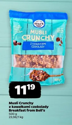 Musli Crunchy z kawałkami czekolady Breakfast from Bell's promocja w Netto