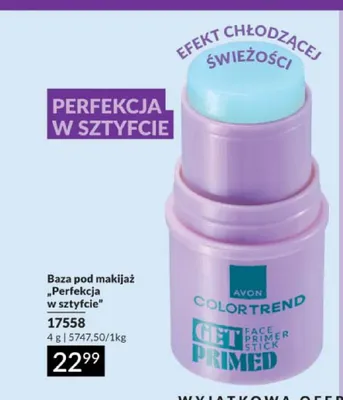Baza pod makijaż Avon Color Trend Get Primed Perfekcja w sztyfcie promocja w AVON