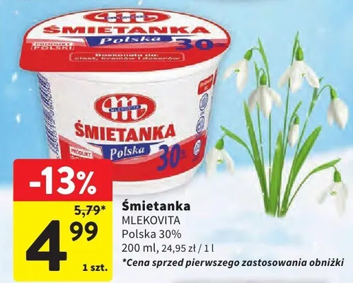Śmietanka Polska 30% promocja w Intermarche