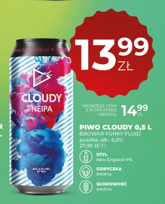 Piwo Cloudy Funky Fluid promocja w Duży Ben