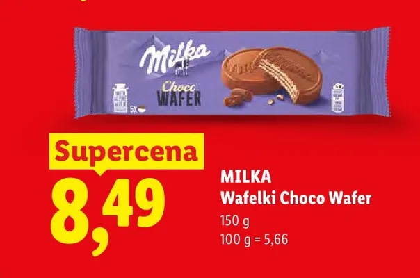 Wafelki Choco Wafer Milka promocja w Lidl