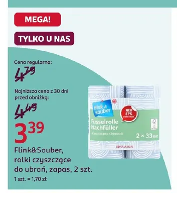 Rolki czyszczące do ubrań zapas Flink & Sauber promocja w Rossmann