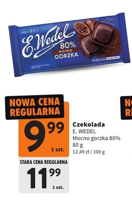 Czekolada E. Wedel Mocno Gorzka 80% promocja w Intermarche