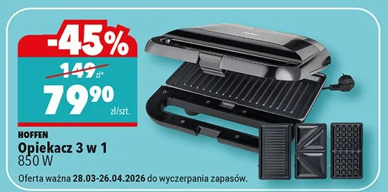 Opiekacz 3 w 1 850 W promocja w Biedronka