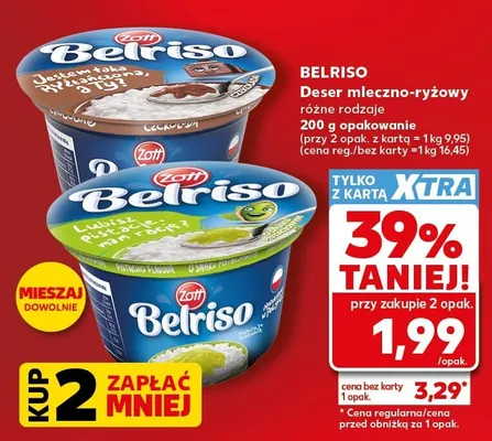 Deser mleczno-ryżowy Belriso Zott promocja w Kaufland