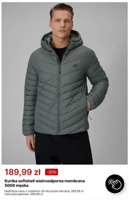 Kurtka softshell wiatroodporna membrana 5000 męska 4F promocja w 4F