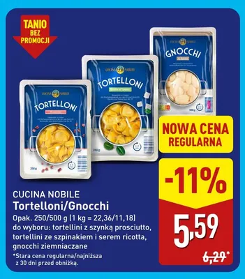 Tortellini z szynką prosciutto Cucina Nobile promocja w Aldi