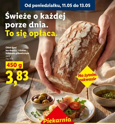 Chleb żytni bez drożdży z niskim indeksem glikemicznym na żytnim zakwasie promocja w Lidl