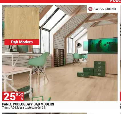 Panel podłogowy Swiss Krono Dąb Modern 7 mm AC4 promocja w Merkury Market