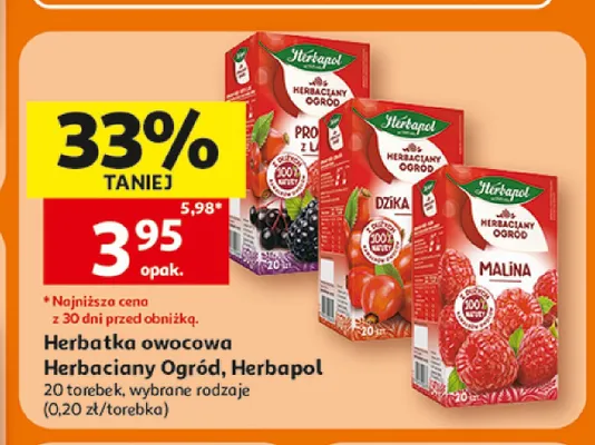 Herbatka owocowa Herbaczany Ogród Dzika Róża Herbapol promocja w Auchan