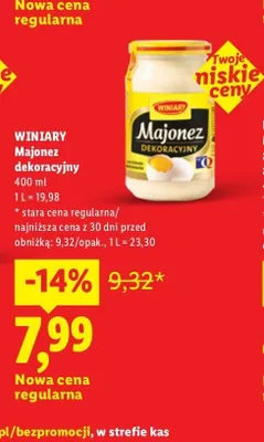 Majonez Dekoracyjny Winiary promocja w Lidl