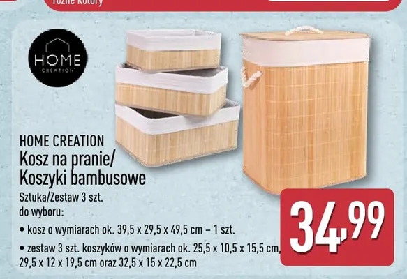 Koszyki bambusowe Home Creation promocja w Aldi
