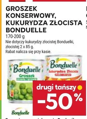 Groszek konserwowy, kukurydza złocista różne rodzaje Bonduelle promocja w Stokrotka