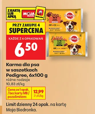 Karma dla psa w saszetkach Pedigree 6-pak promocja w Biedronka