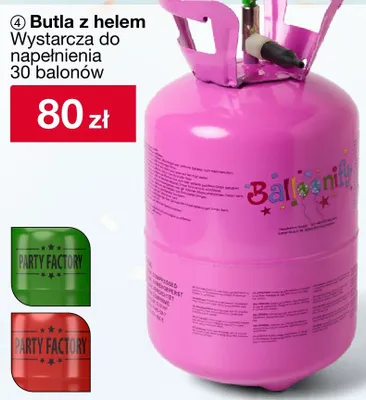Butla z helem - wystarcza do napełnienia 30 balonów promocja w Woolworth
