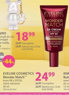 Krem BB Eveline Cosmetics Wonder Match SPF50 promocja w Hebe