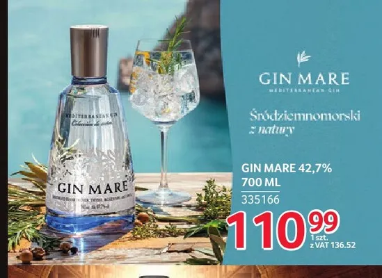 Gin Mare 42,7% promocja w Selgros