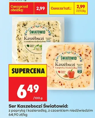 Ser Kaszebsczi z papryką i kozieradką Światowid promocja w Biedronka