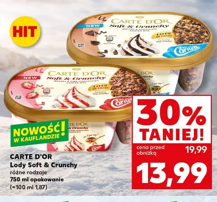 Lody Soft & Crunchy CARTE D'OR promocja w Kaufland