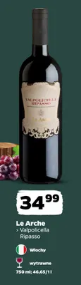 Wino czerwone Le Arche Valpolicella Ripasso wytrawne promocja w Netto