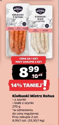 Kiełbaski z szynki Mistrz Rohus promocja w Netto