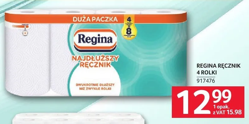 Ręcznik papierowy Regina 4 rolki promocja w Selgros