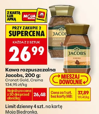 Kawa rozpuszczalna Crema promocja w Biedronka